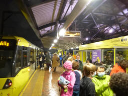 The platform for trams via Deansgate-Castlefield