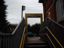 Approaching the exit from the stairs from the platform for trams to Altrincham