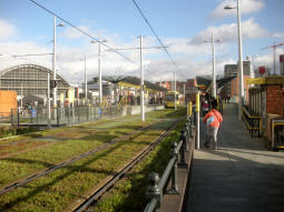 Looking towards the platforms from near the bridge to Deansgate railway station which is just off to the right