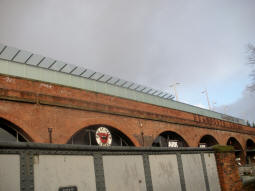 Looking up to the station from Whitworth Street West
