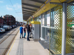 Looking along the platform towards Manchester
