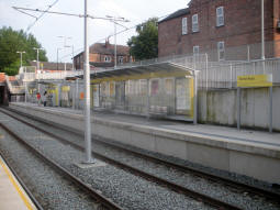 Looking across to the platform for trams to Manchester from the other platform