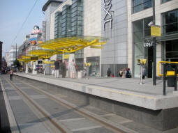 The platforms, with the platform for trams via Victoria nearest