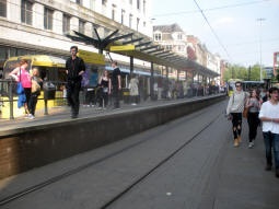 The platforms with the platform for trams via Shudehill nearest